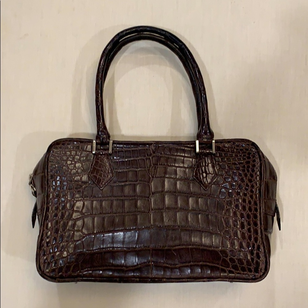 Genuine Crocodile Double Handle Bag